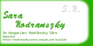 sara modranszky business card