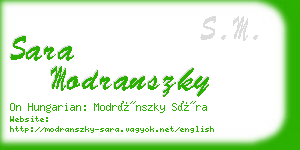 sara modranszky business card